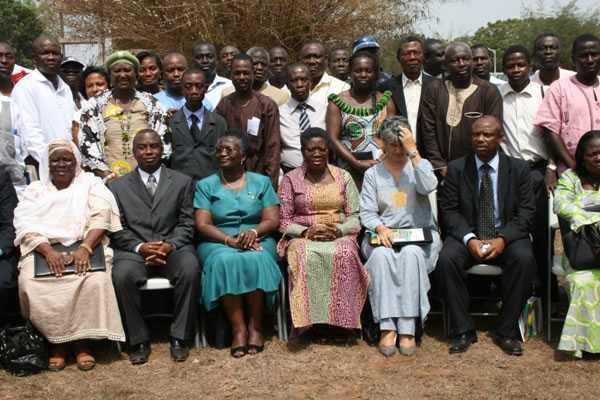 Ms. Sena Akua Dansua, Minister of Women and Children's Affairs, (fourth left) in a group picture with dignitaries of Gender Responsive Skills Community Development Project (GRSCDP)  - Akua Sena Dansua