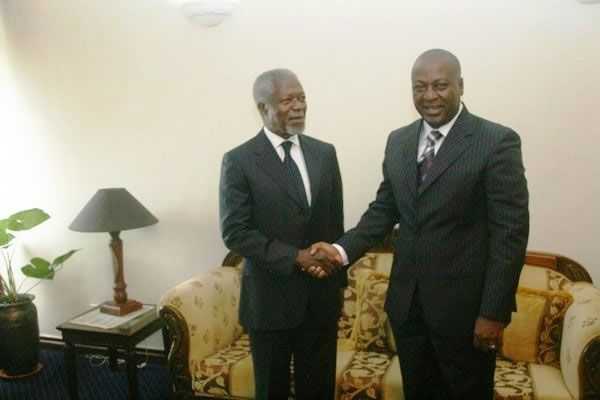 Vice President Mahama in a Handshake with Kofi Annan  - John Dramani Mahama